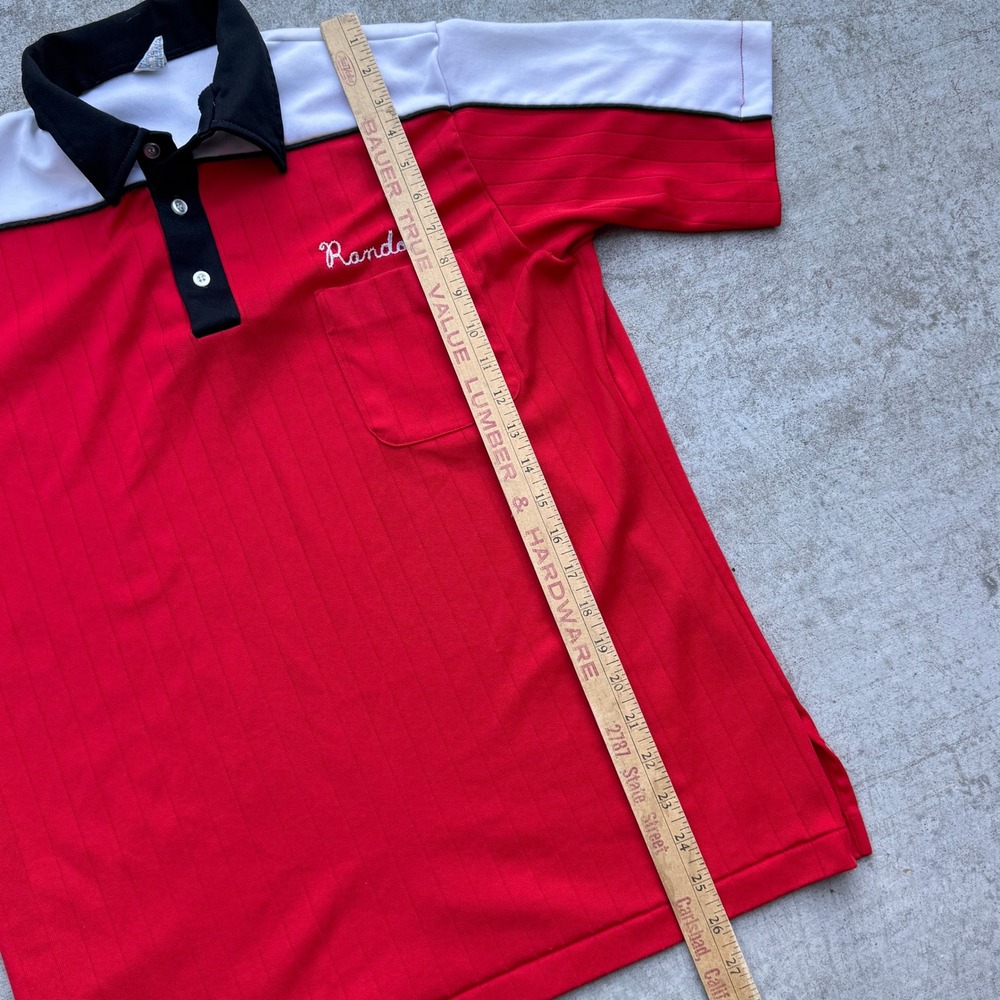 Vintage 60s Hilton Bowling Shirt Chainstitch Mens Large Red White Black USA Made - Picture 4 of 6